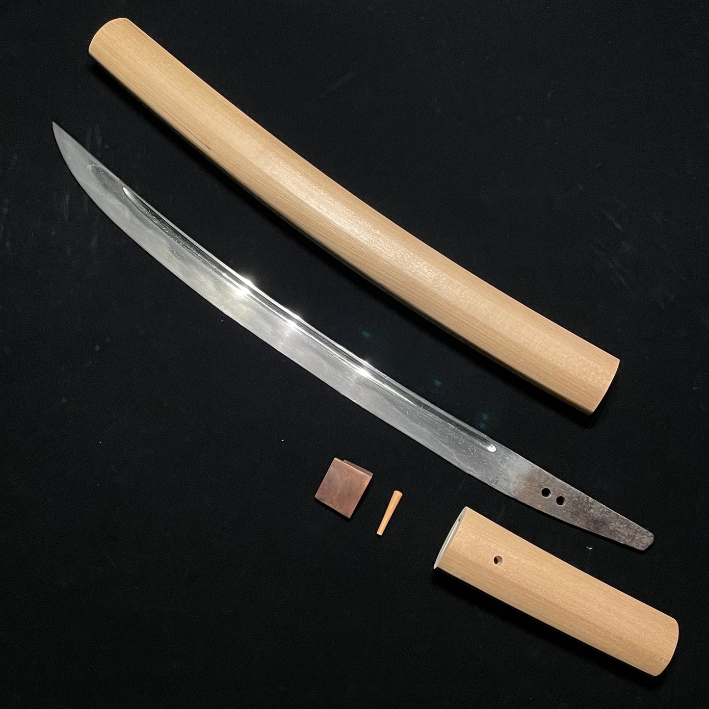 KOTO HIRAUCHI WAKIZASHI, Muromachi period mumei, Hirazukuri blade