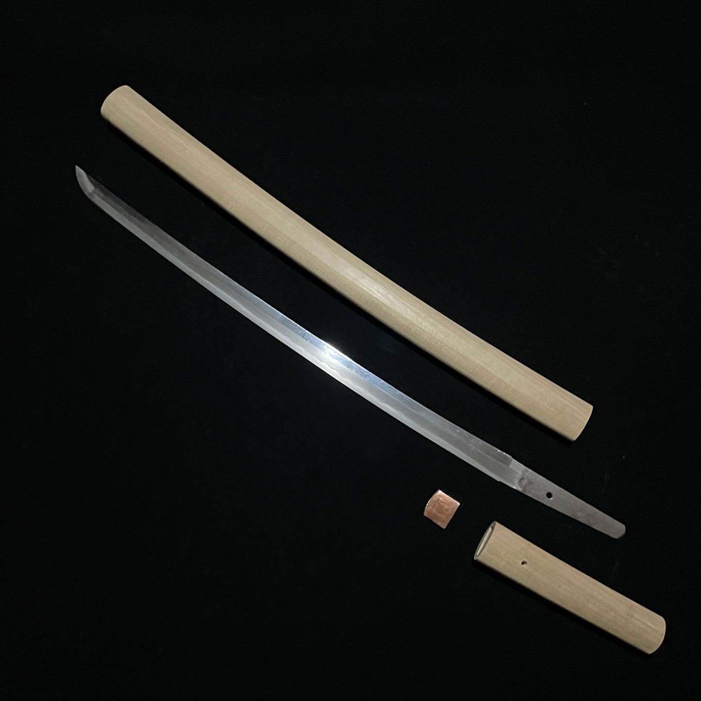 Long Shirasaya Wakizashi, Kanemoto Signed, Edo period