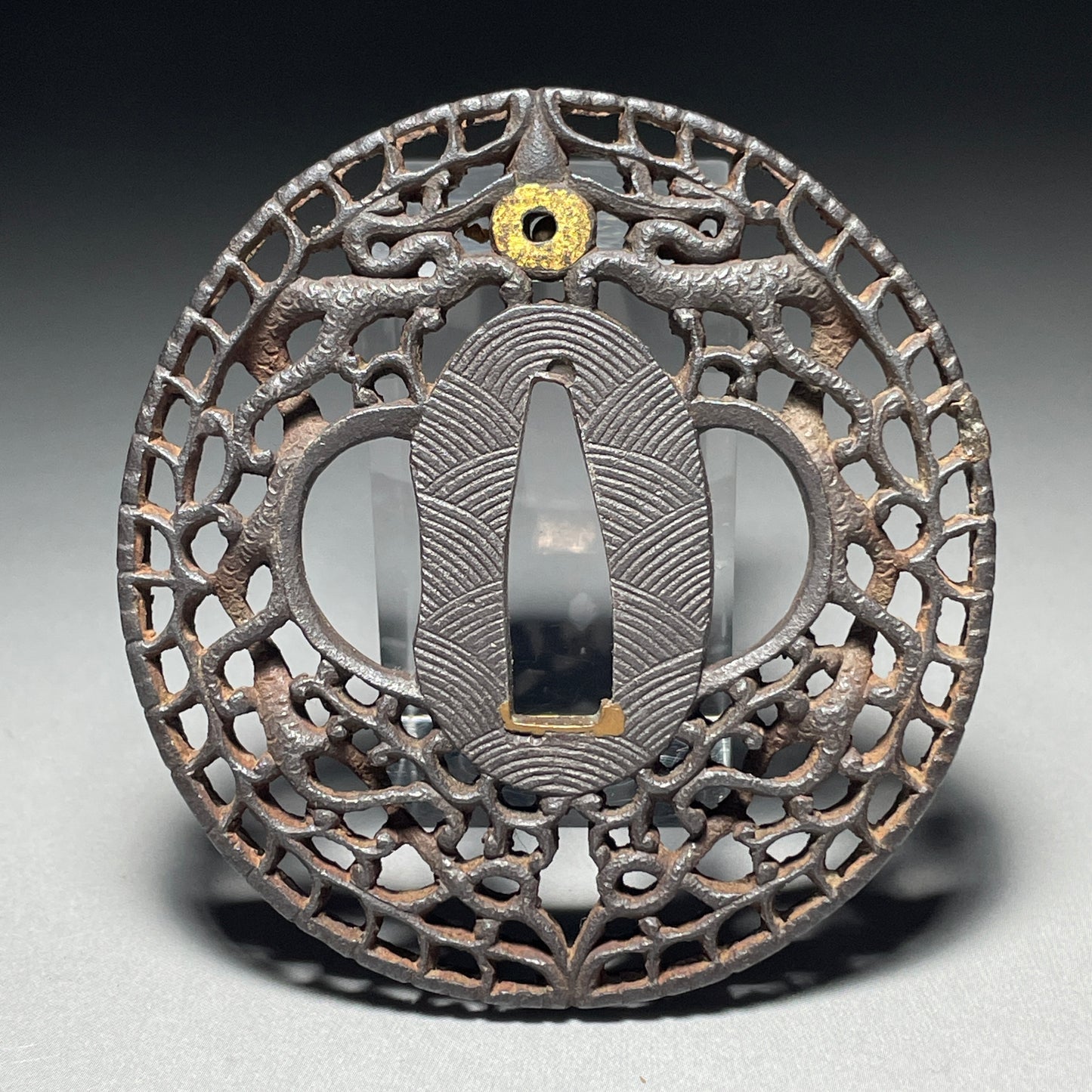 Tamaoiryu Dragon Nanban TSUBA, Edo period, with BOX