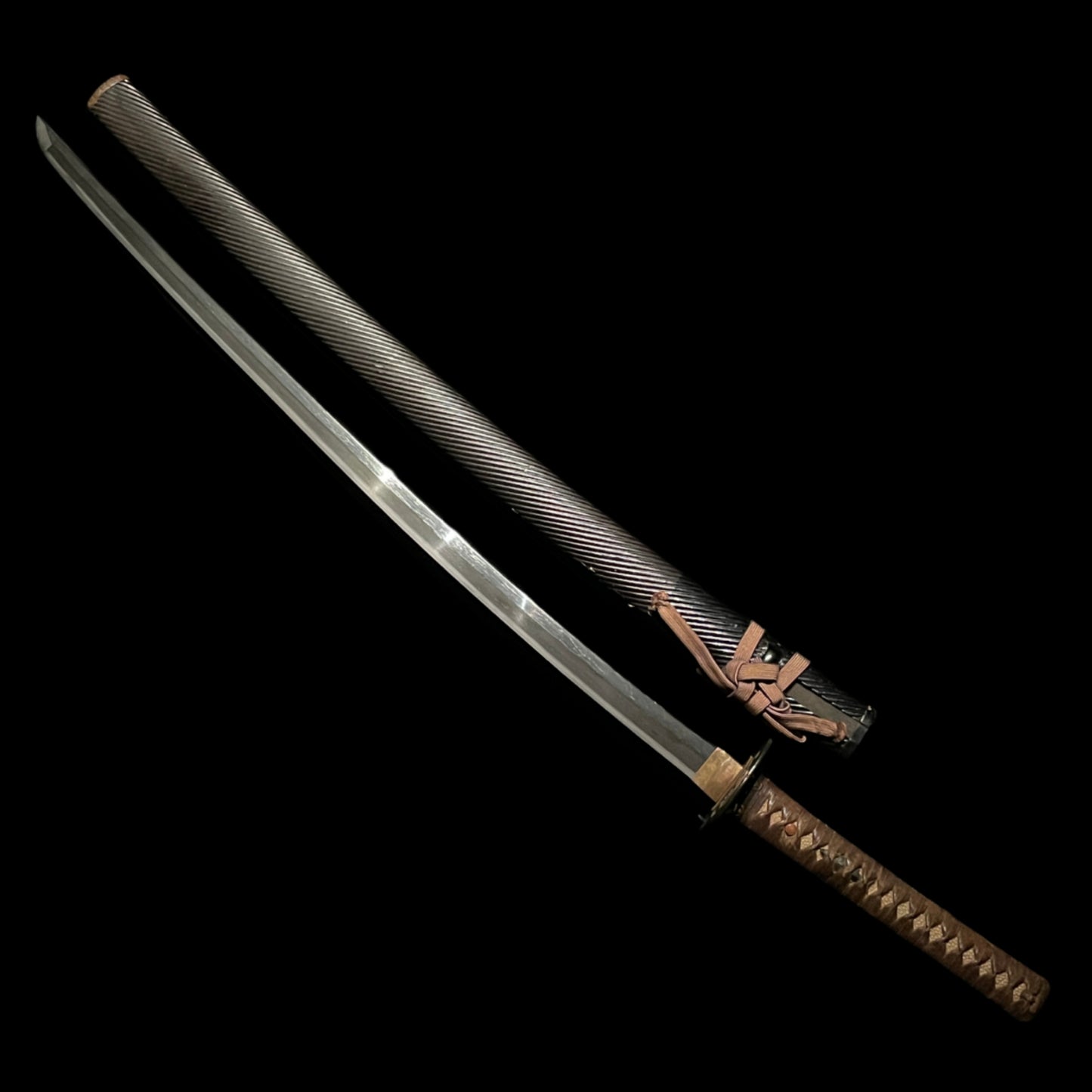 Authentic Black KATANA, Rai Kunitsugu signed, Kizamizaya, Fish Menuki