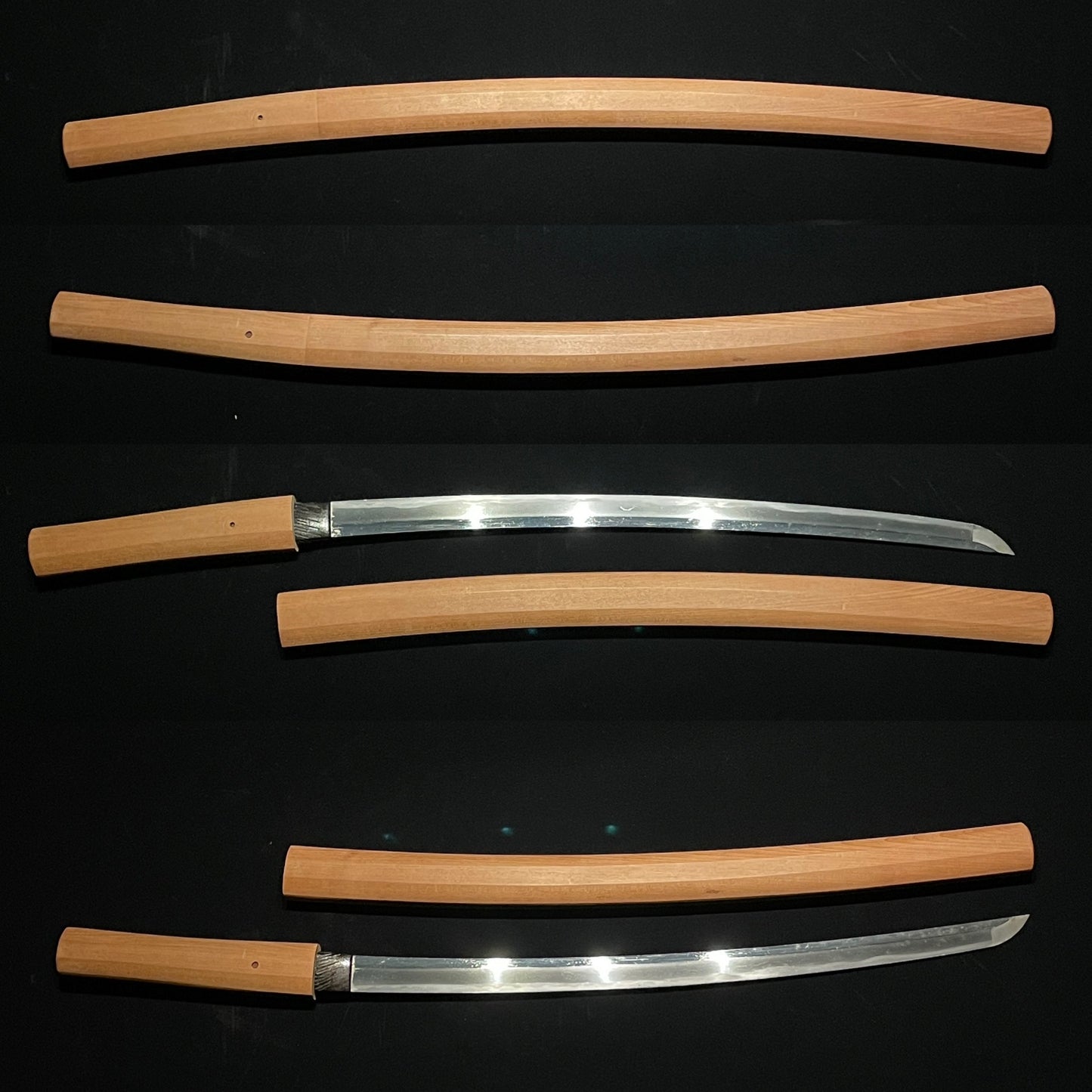 Long Wakizashi in Shirasaya, Edo period mumei, Kogunome-Hamon