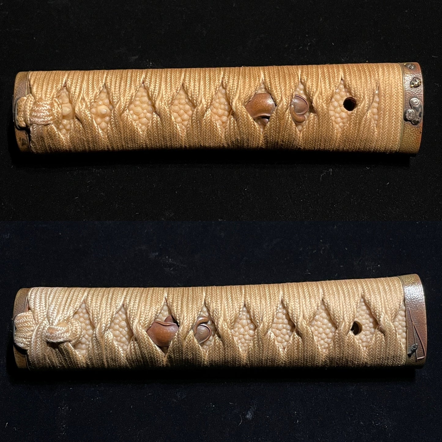 Red Wakizashi with Bras KOZUKA, Musashinokami Nagamichi 武蔵守永道 signed, Edo Period