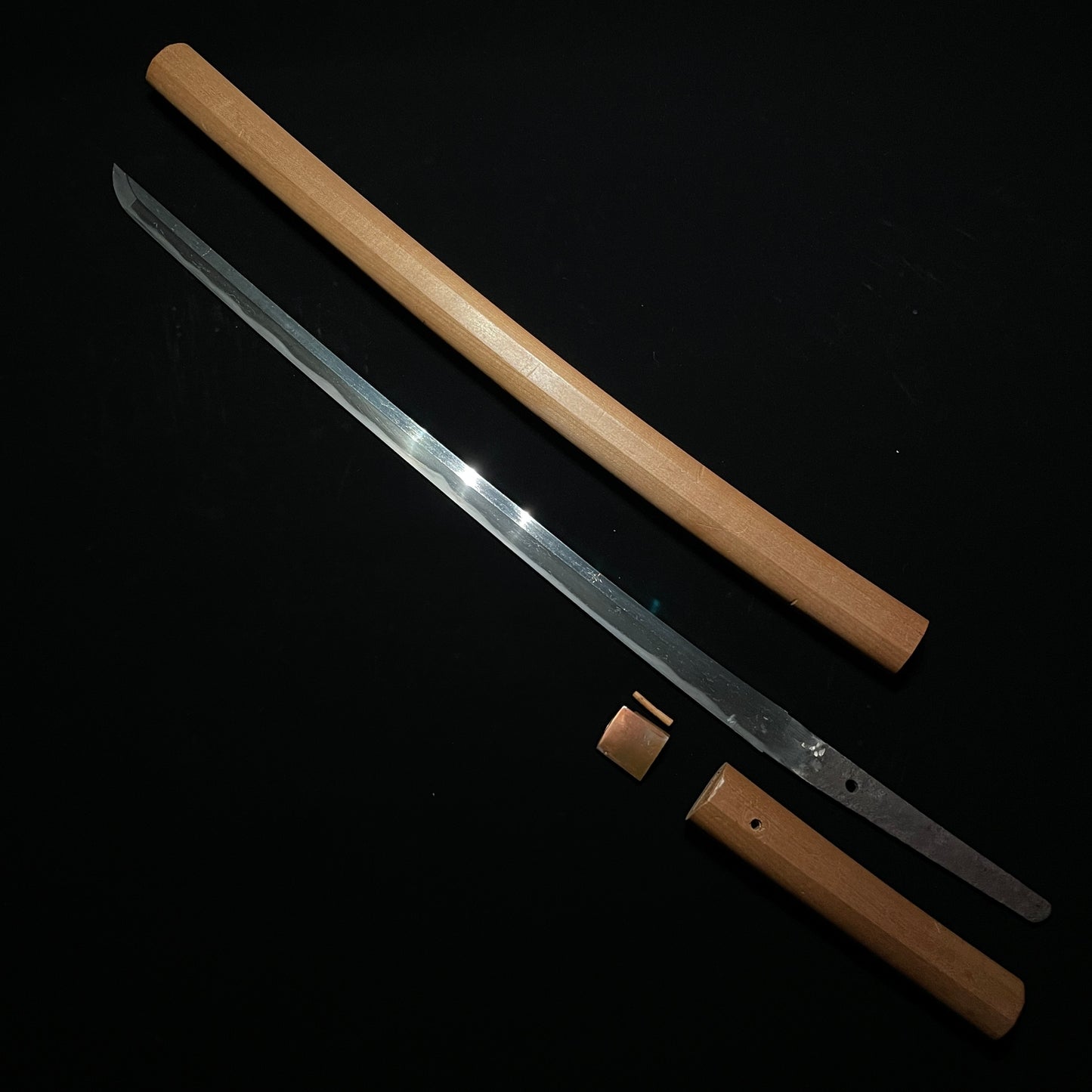 Long Shirasaya Wakizashi, Straight Blade, Early Edo period mumei