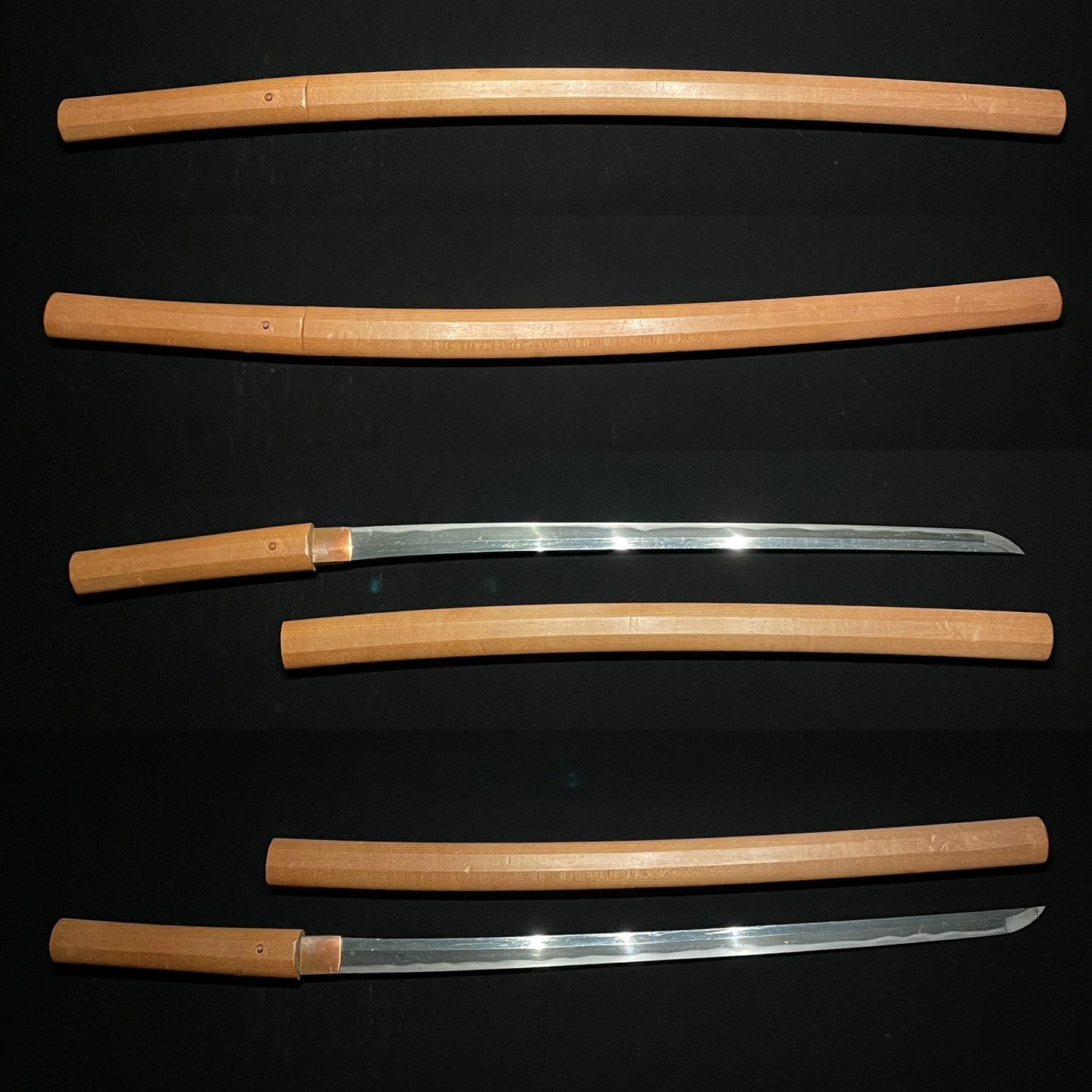 Long Shirasaya Wakizashi, Straight Blade, Early Edo period mumei