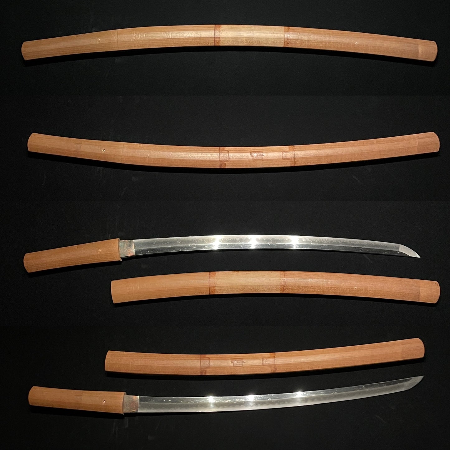 Midareba Long Wakizashi in Shirasaya, Edo period mumei