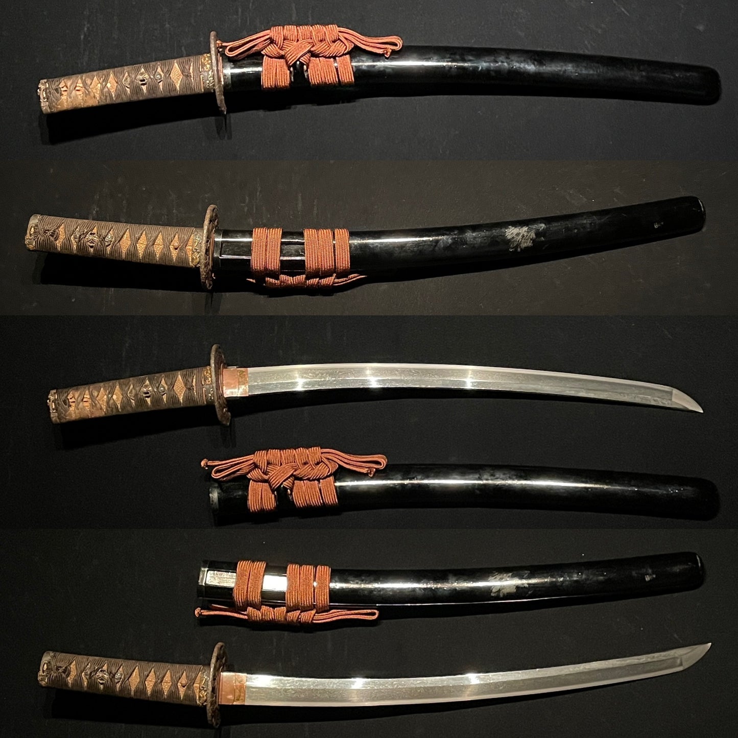 Dragon Fittings 龍尽くし WAKIZASHI, Ietsugu 家次 signed, Muromachi period