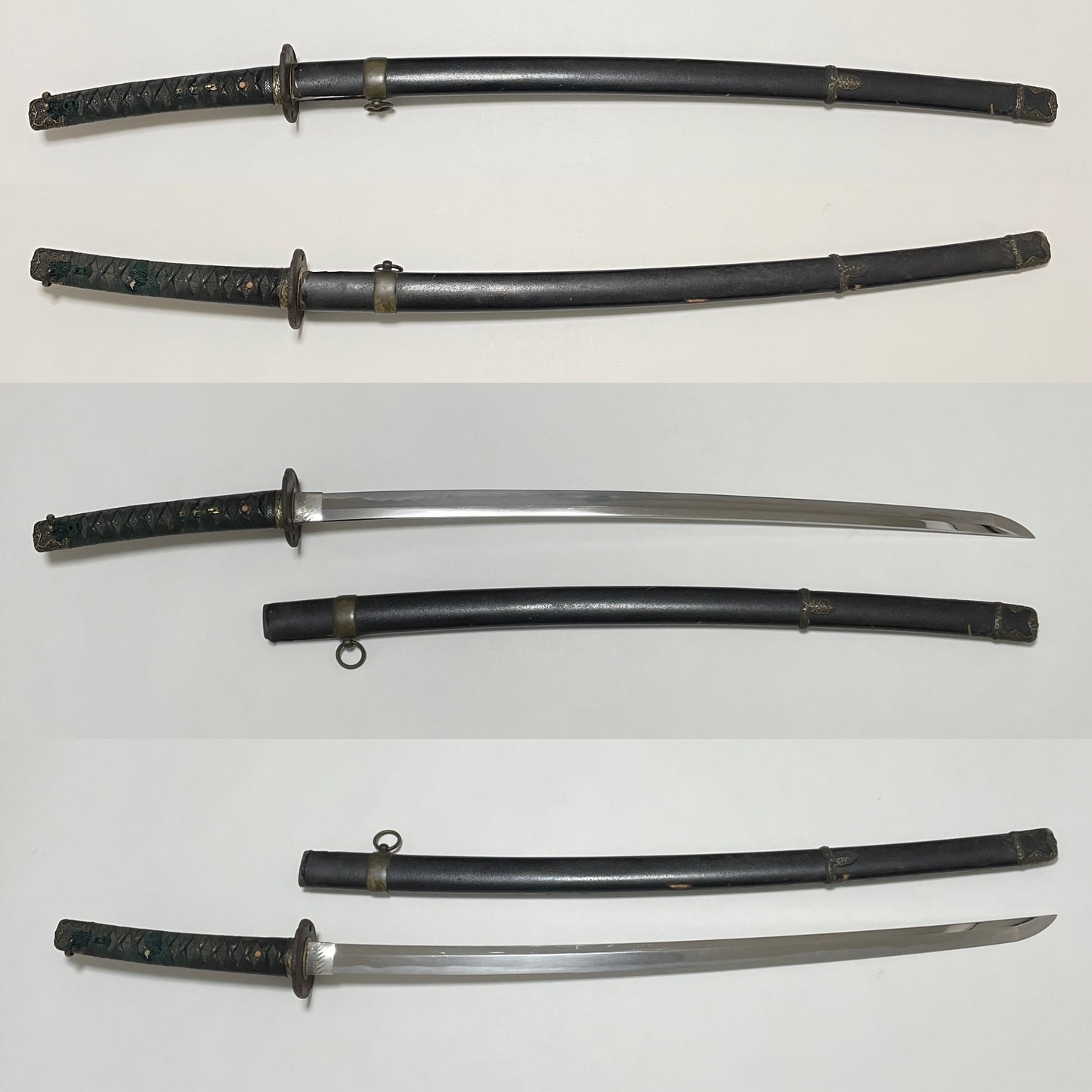 Handachi Koshirae Black KATANA, Brass Fittings, Edo period mumei