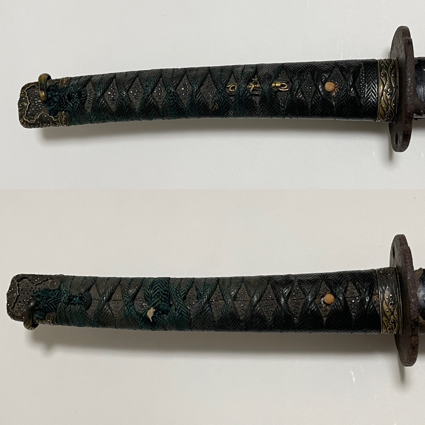 Handachi Koshirae Black KATANA, Brass Fittings, Edo period mumei