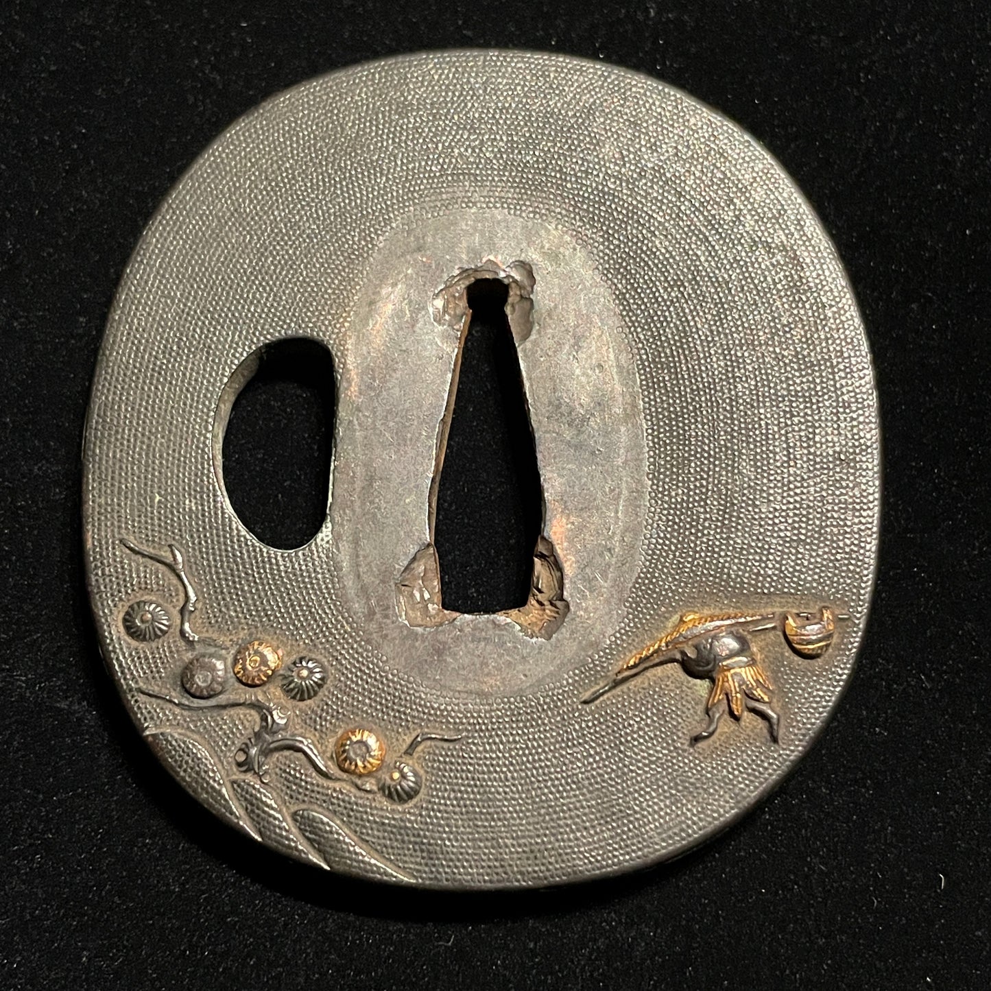 Crab Fuchikashira WAKIZASHI, Shakudo Tsuba, Edo period mumei