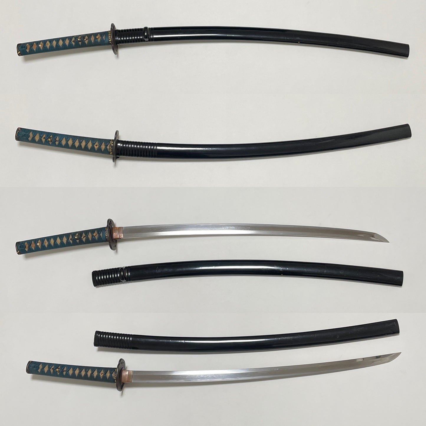 KATANA in Koshirae, Bamboo and Bird Fuchikashira, Edo period mumei