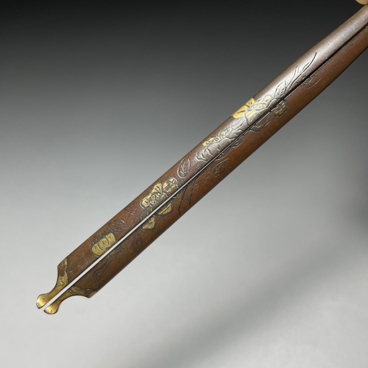 Copper WARI-KOGAI 素銅割笄, Edo period