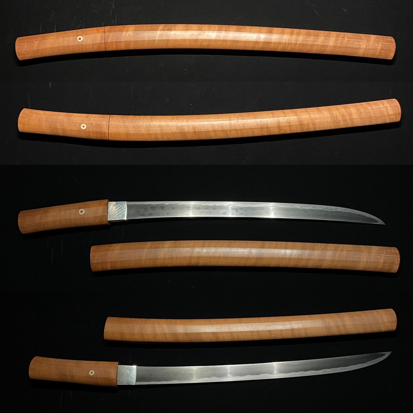 Hitatsura 皆焼 Sytle Tobiyaki 飛焼 WAKIZASHI, 秋広 Akihiro signed, Wide blade