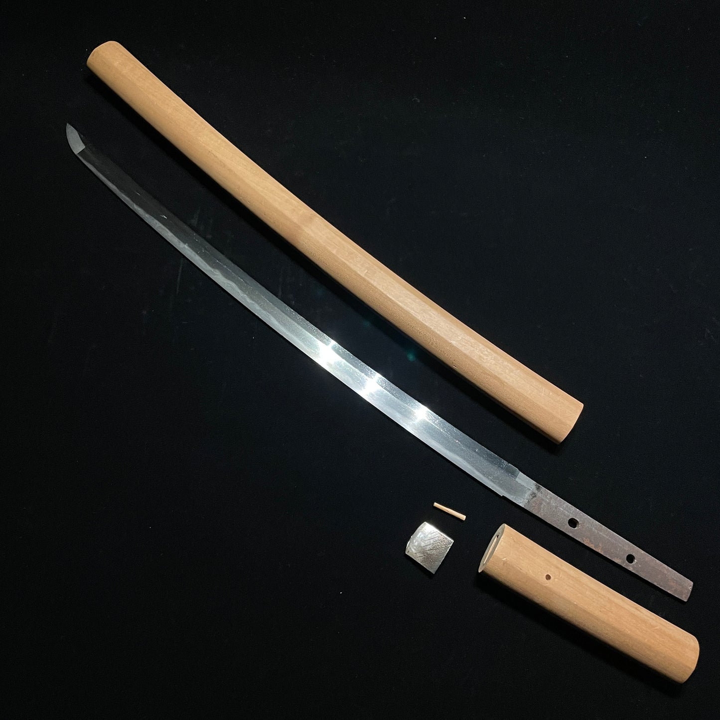 Midareba Wakizashi in Shirasaya, Edo period mumei