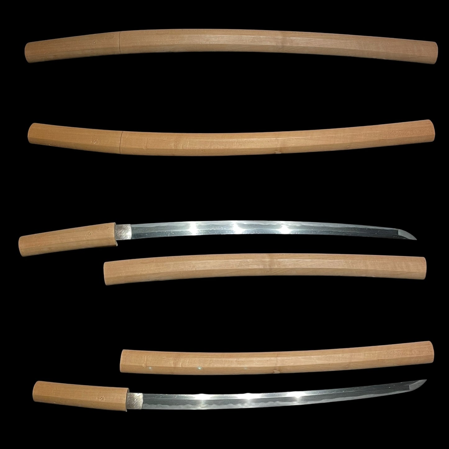 Midareba Wakizashi in Shirasaya, Edo period mumei