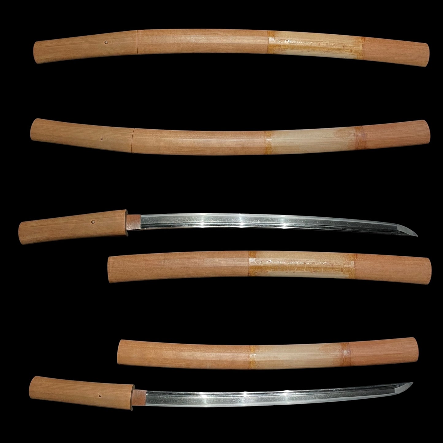 Bo-hi 棒樋 Wakizashi, Kakitoshi 掻き通し, KOTO Muromachi period mumei