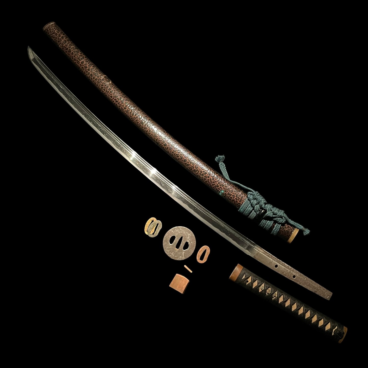 Long KATANA Bohi 棒樋, Heavy Blade, Edo period mumei, Copper Fuchikashira