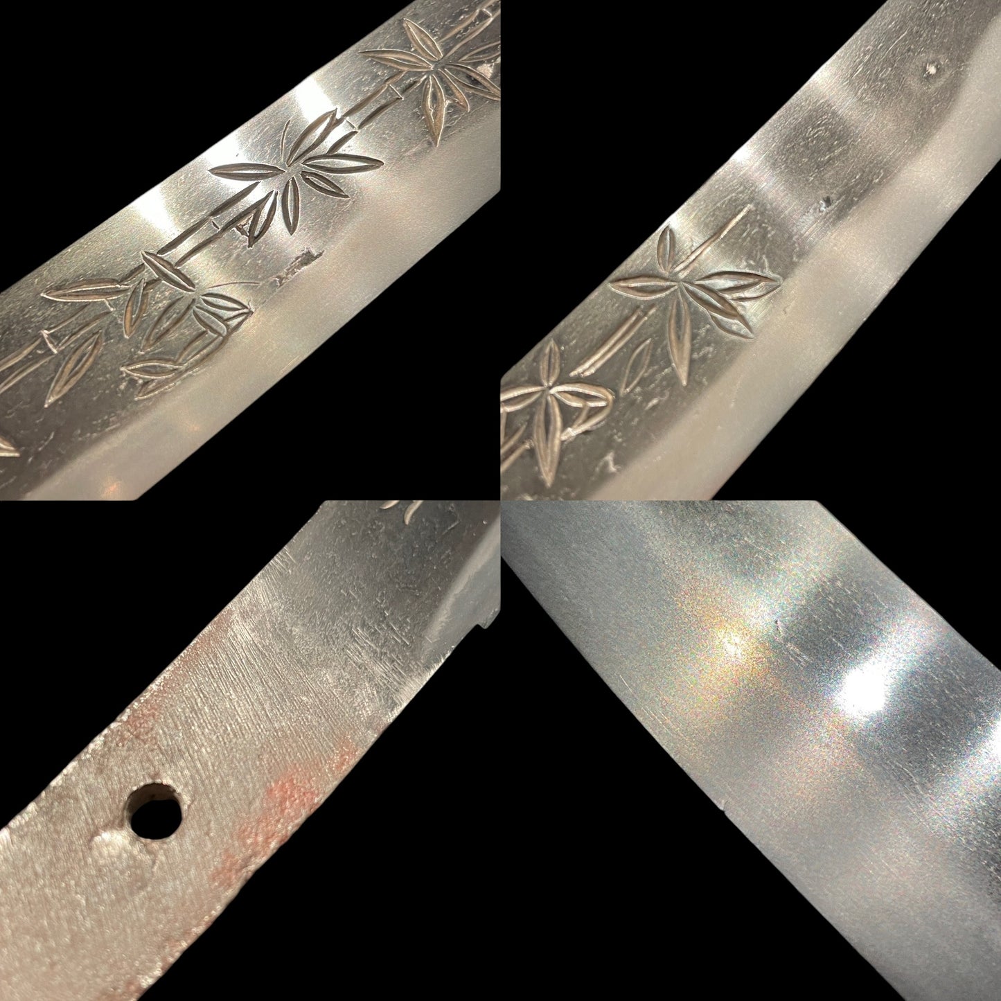 HORIMONO Sasatake 笹竹 TANTO, Muneshige 宗重 signed, Hirazukuri blade