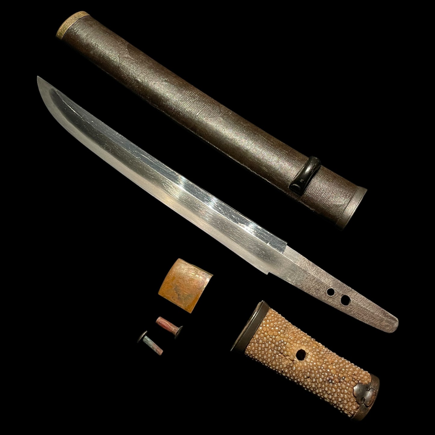 Aikuchi 合口 Koshirae TANTO, Shobu-Zukuri Blade, Edo period mumei