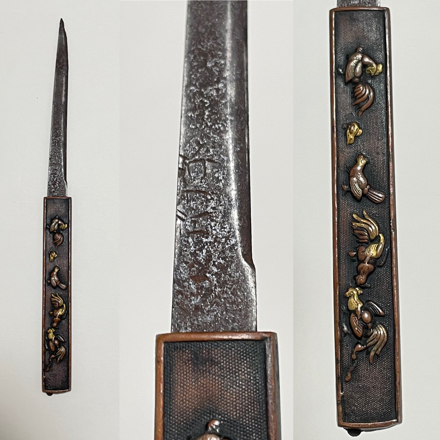 AIKUCHI YOROIDOSHI Tanto, Fujiwara Hideyuki May1869 藤原英行 signed, with Kozuka