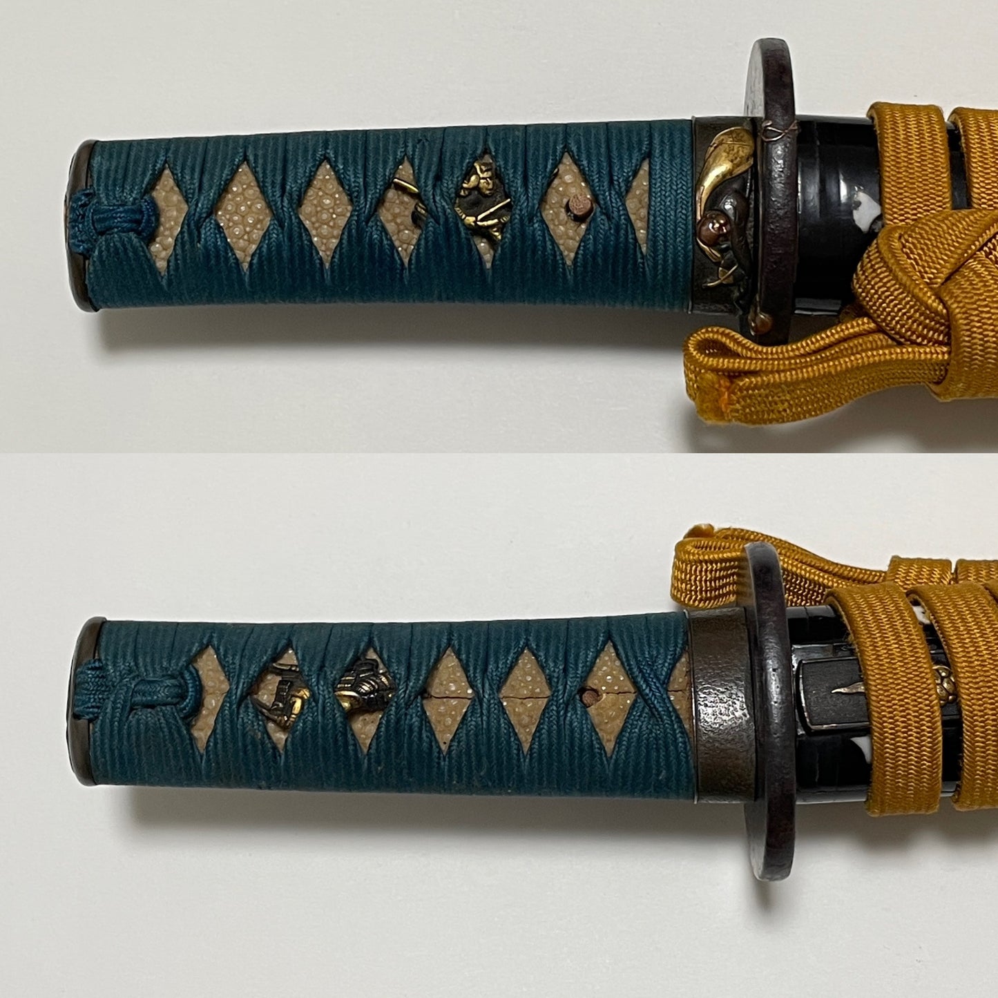 Kanetane 兼植 Sunnobi-TANTO, with KOZUKA, Muromachi period, Hotei Fuchikashira