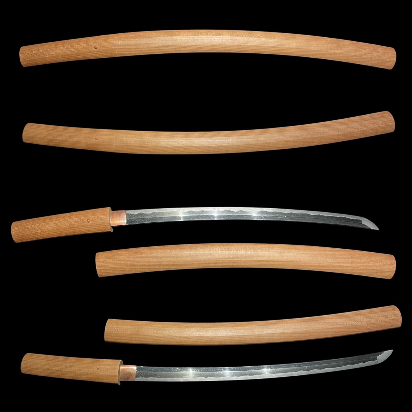 Gunomemidare 互目乱 Polished WAKIZASHI, Edo period mumei