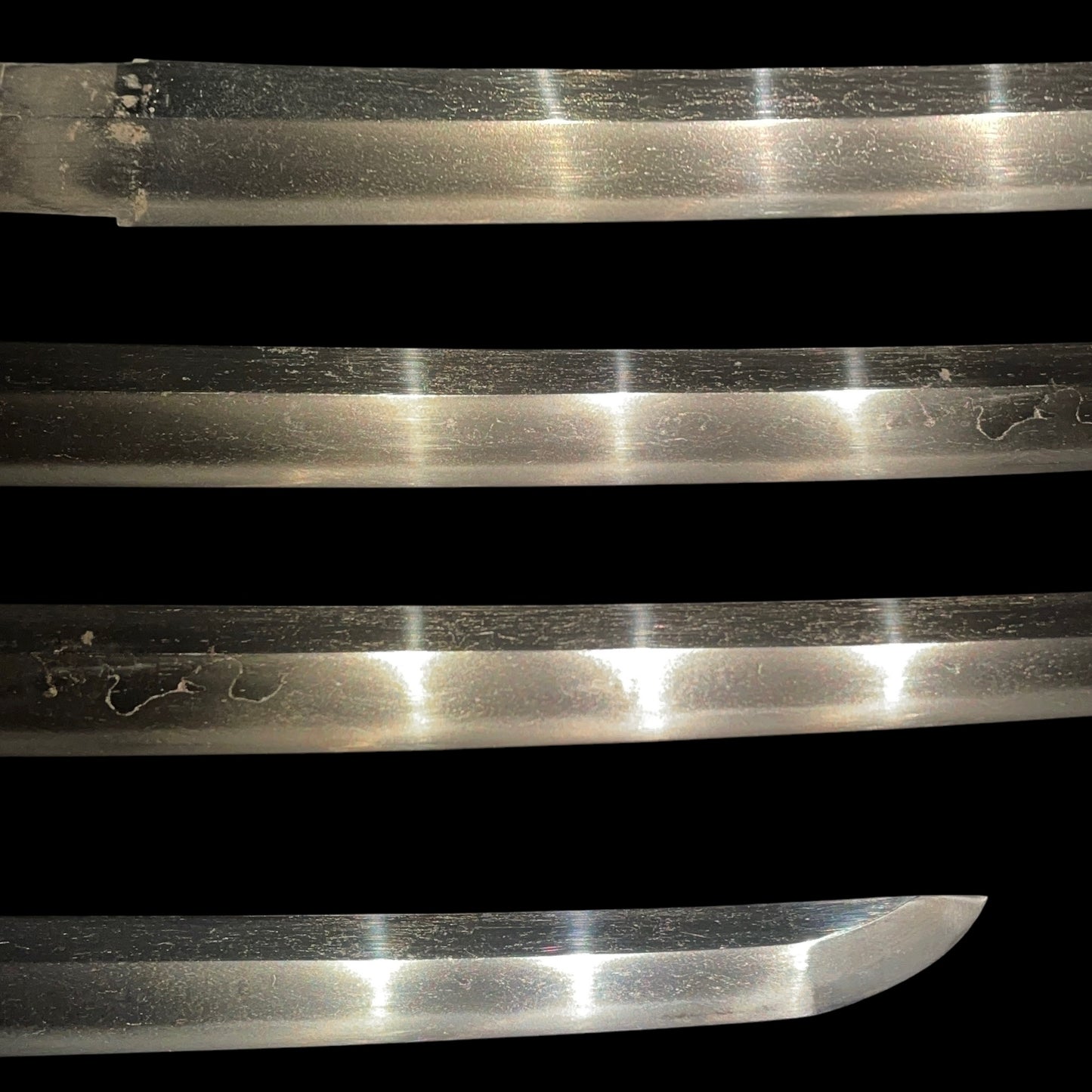 Handachi Koshirae 半太刀拵鉄一作金具 WAKIZASHI, Iron Large Menuki, Munehisa 宗久 signed