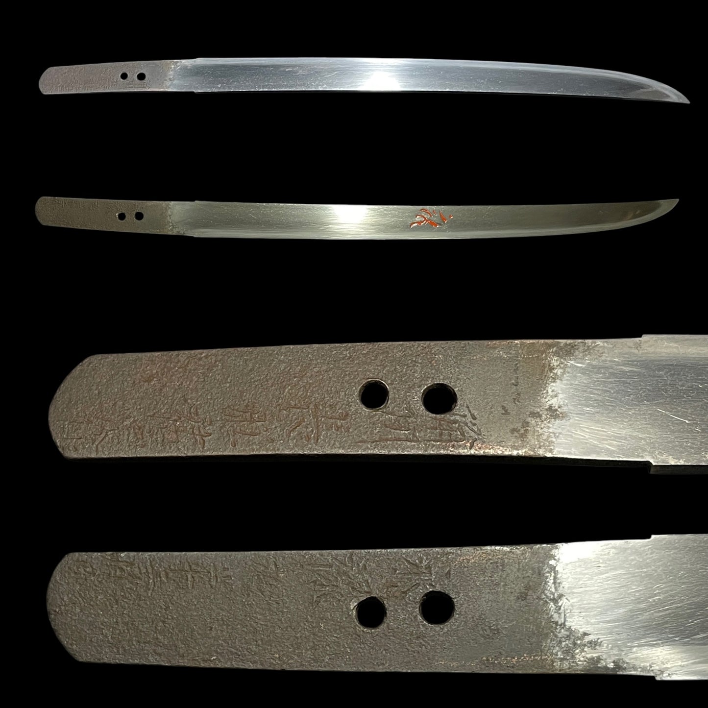 Hirazukuri 平造 WAKIZASHI, Bishuosafune Sukesada February 1566 signed, Red Bonji