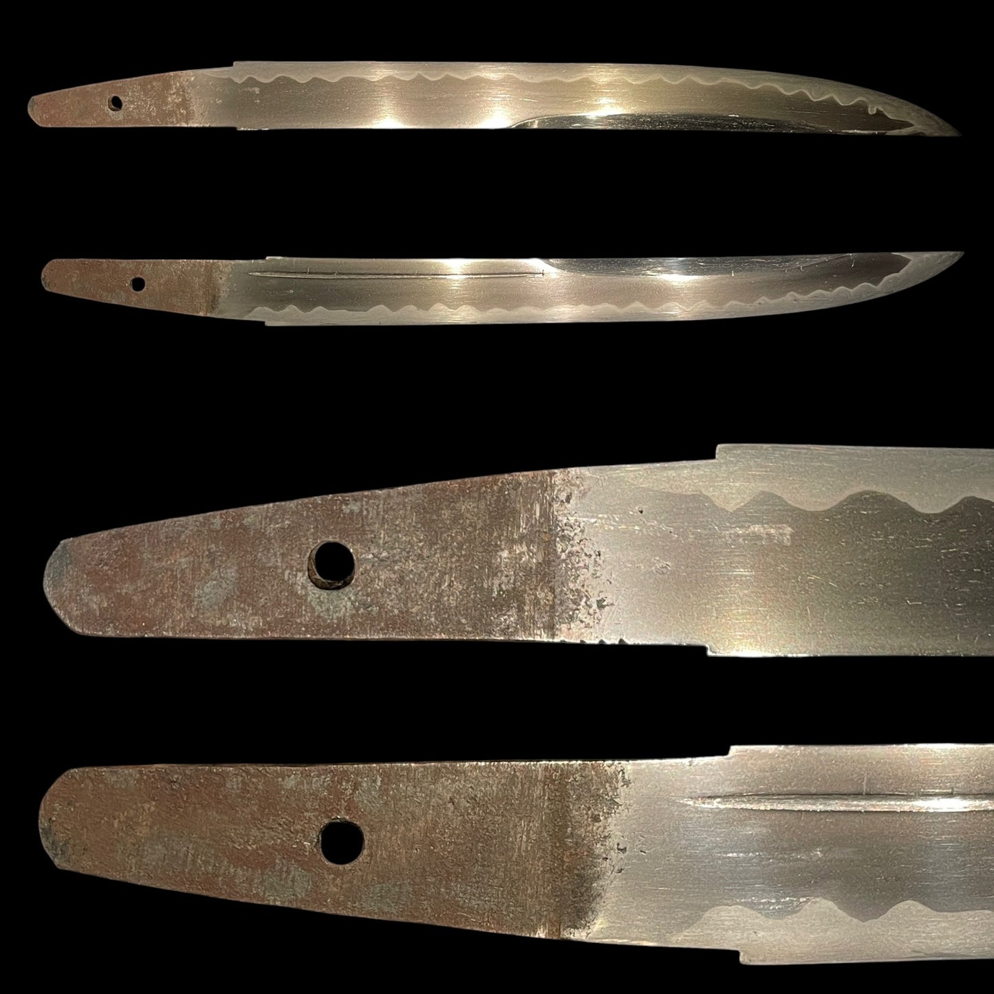 Matsushiro Koshirae 松代拵 Red TANTO, Brass Fittings 真鍮一作金具, Edo period mumei