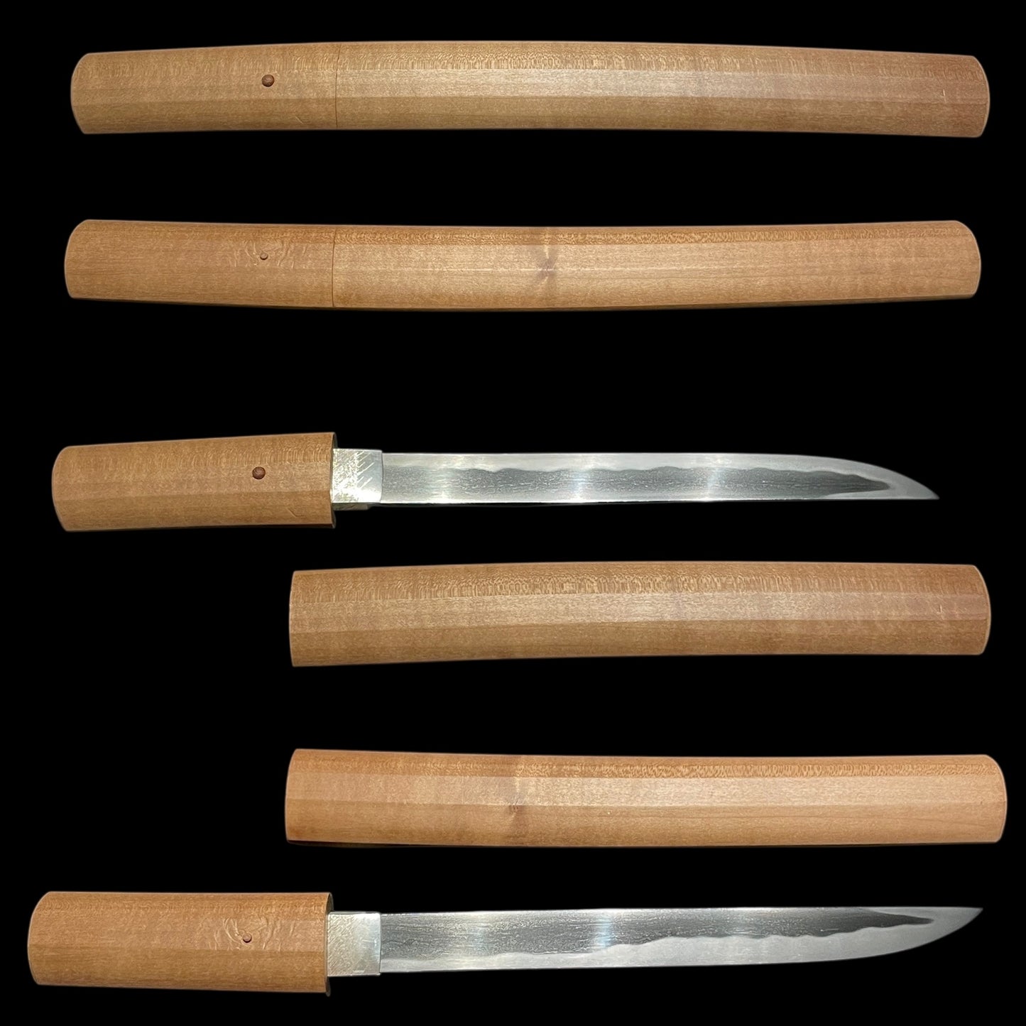 Polished TANTO in Shirasaya, Gunome-Hamon, Edo period mumei