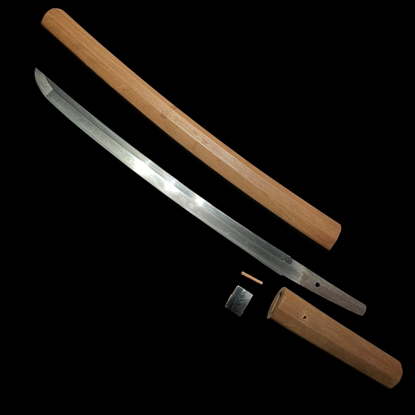 Tobiyaki 飛焼 Wakizashi, 文殊重貞 Monju Shigesada signed, Early Edo period