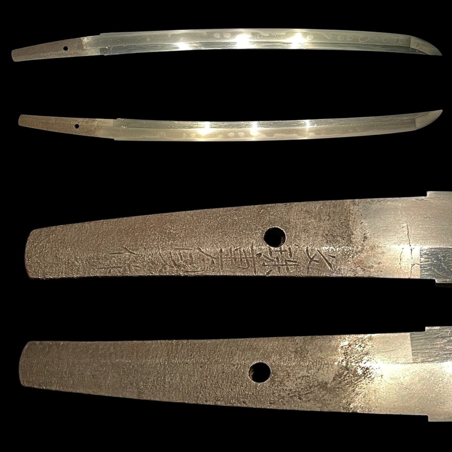 Tobiyaki 飛焼 Wakizashi, 文殊重貞 Monju Shigesada signed, Early Edo period