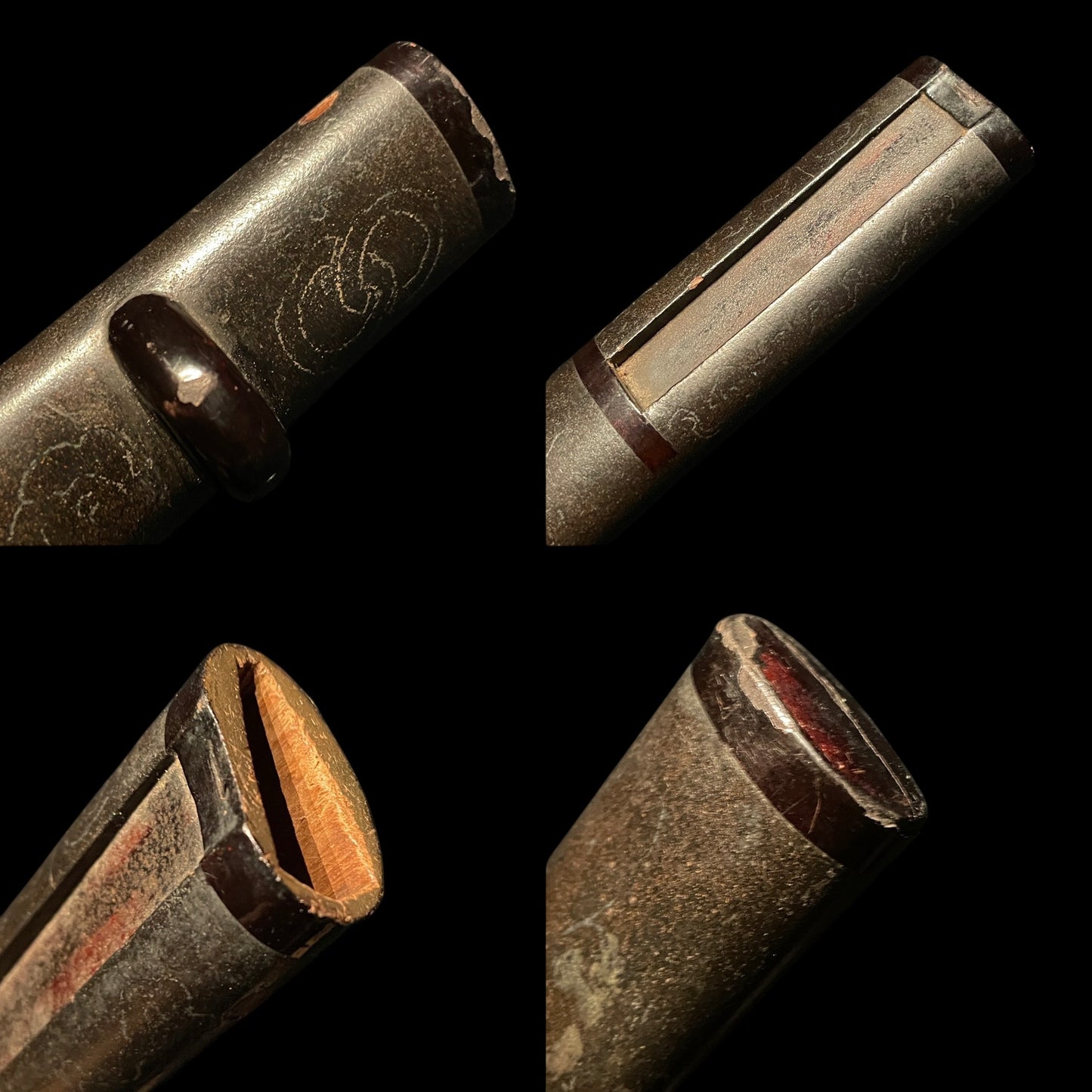 Turtle Menuki Yoroidoshi Tanto, Masamehada 柾目肌 Thick Blade, Edo period mumei