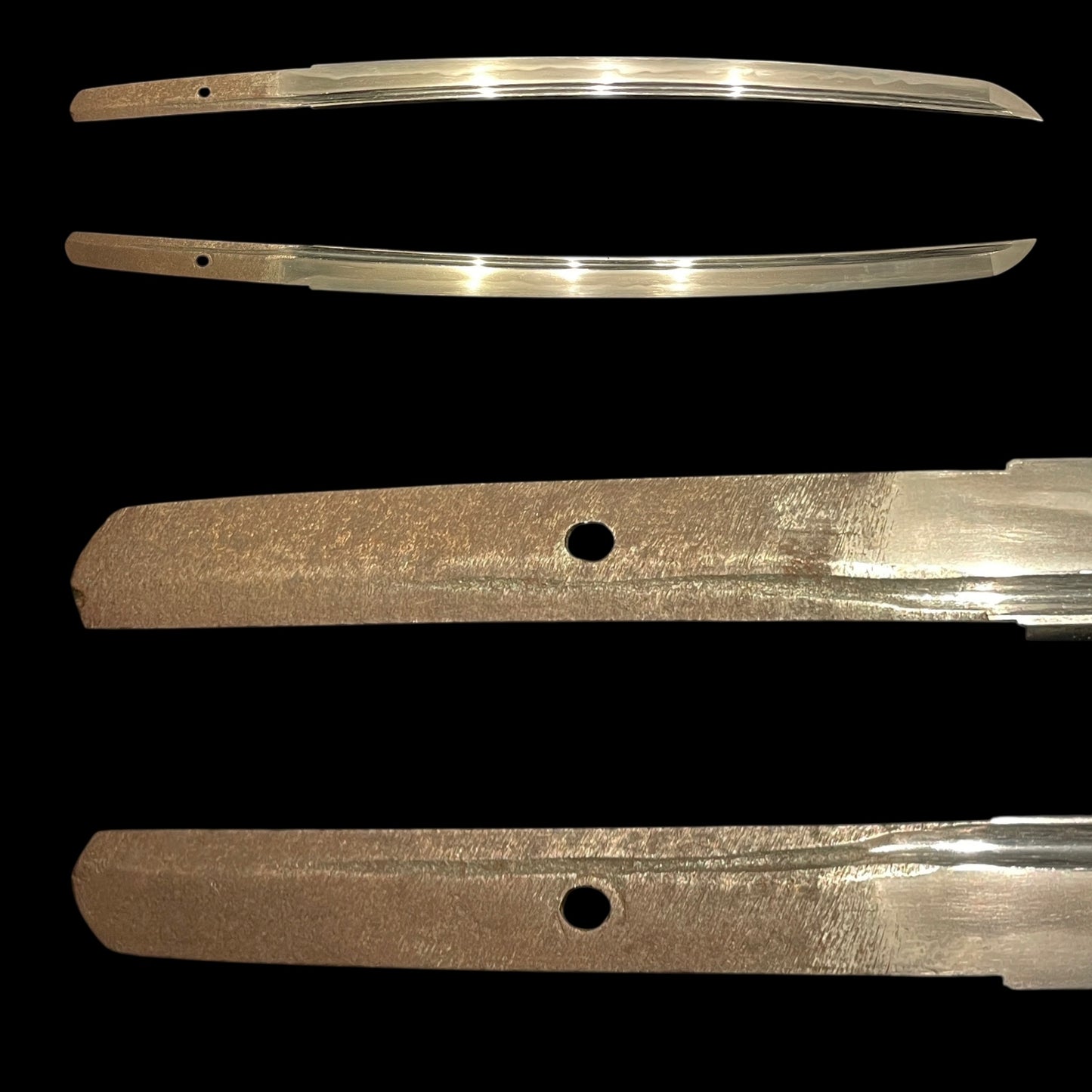 Plum TSUBA Short Wakizashi, Komedawara 米俵 Fuchi Edo period mumei