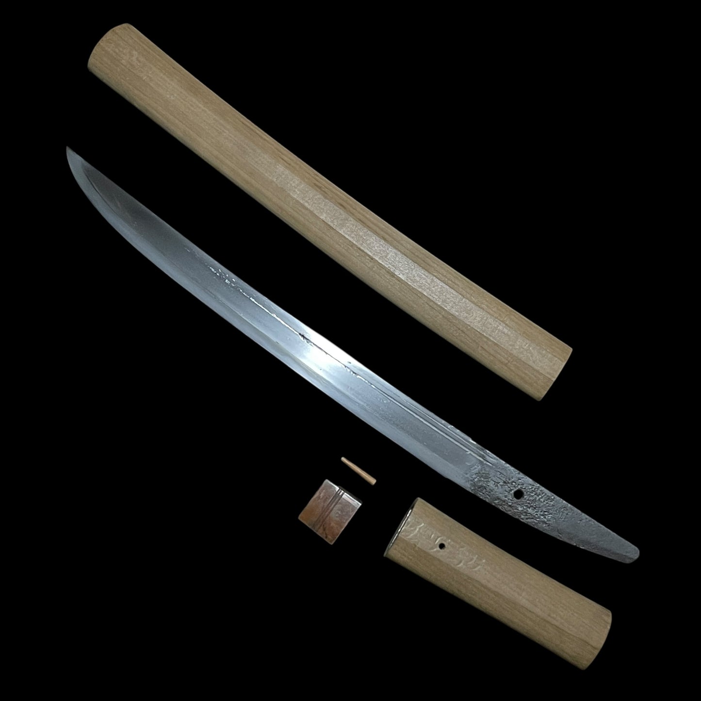 Katakiriha-Zukuri 片切刃造 WAKIZASHI, Suken Horimono 素剣彫物,  相州廣 Sohuhiro signed