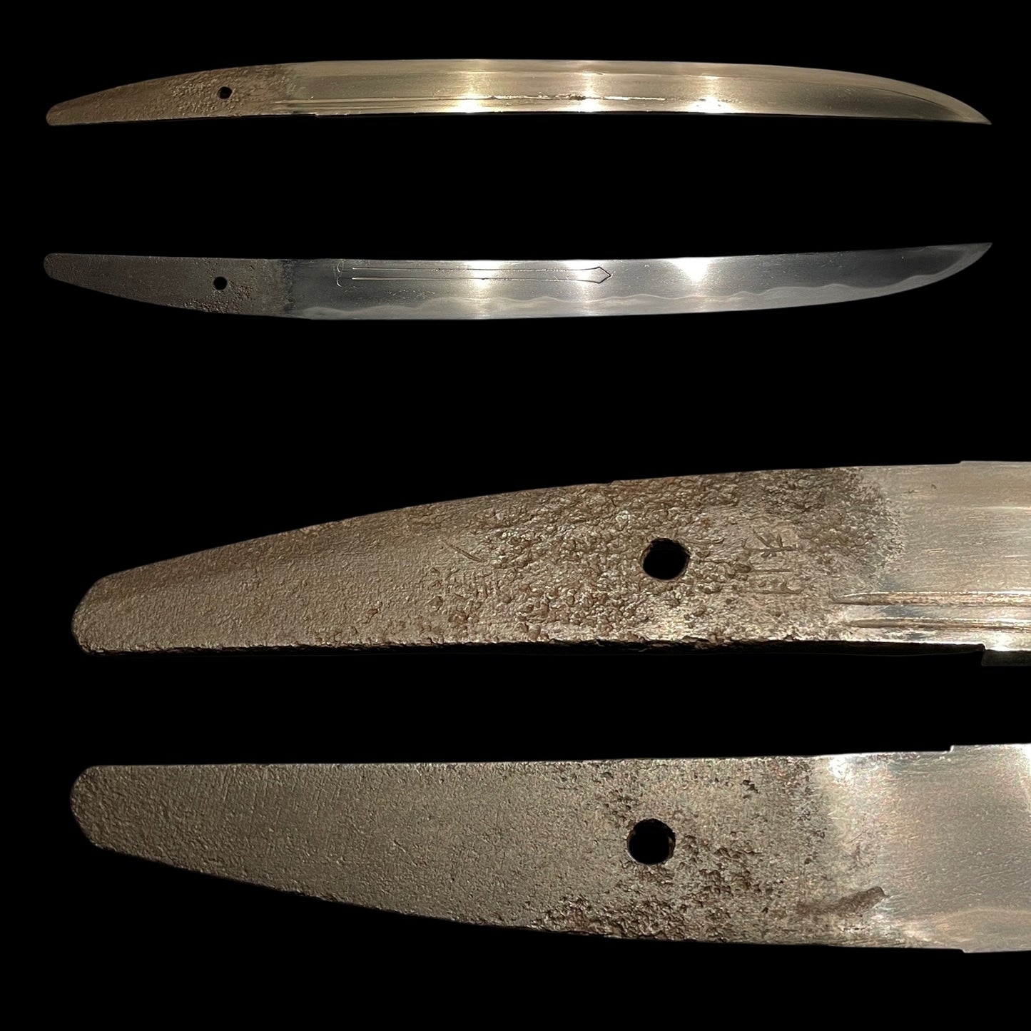 Katakiriha-Zukuri 片切刃造 WAKIZASHI, Suken Horimono 素剣彫物,  相州廣 Sohuhiro signed