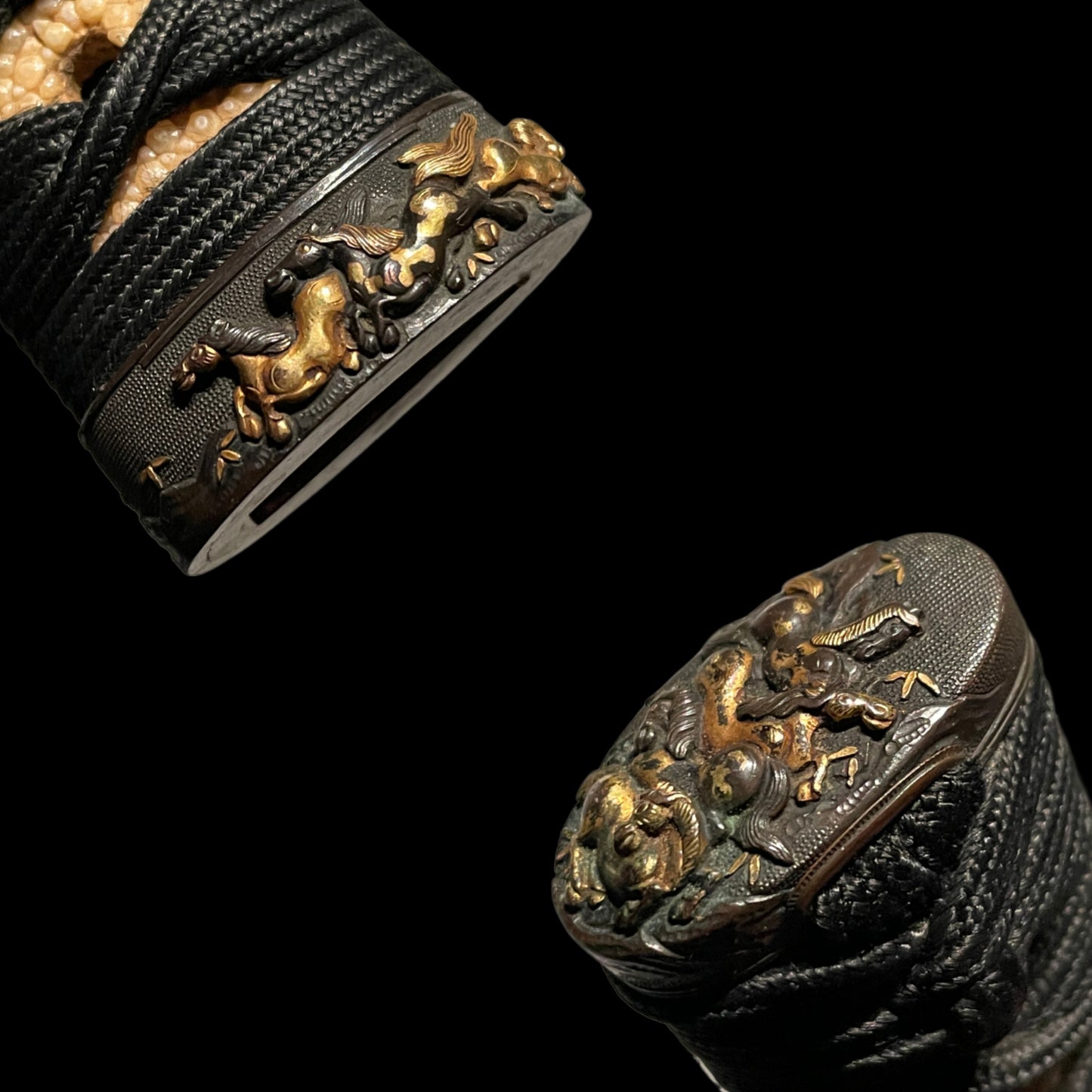 Horse Fuchikashira Wakizashi, Osafune Sukesada February 1505 備前国住人長船祐定 signed,