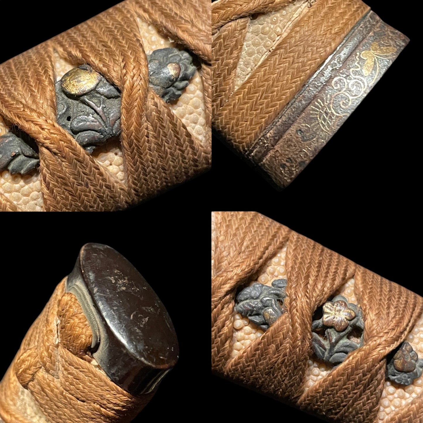 Plum Tsuba Short Wakizashi, Butterfly Fuchi, Edo period mumei