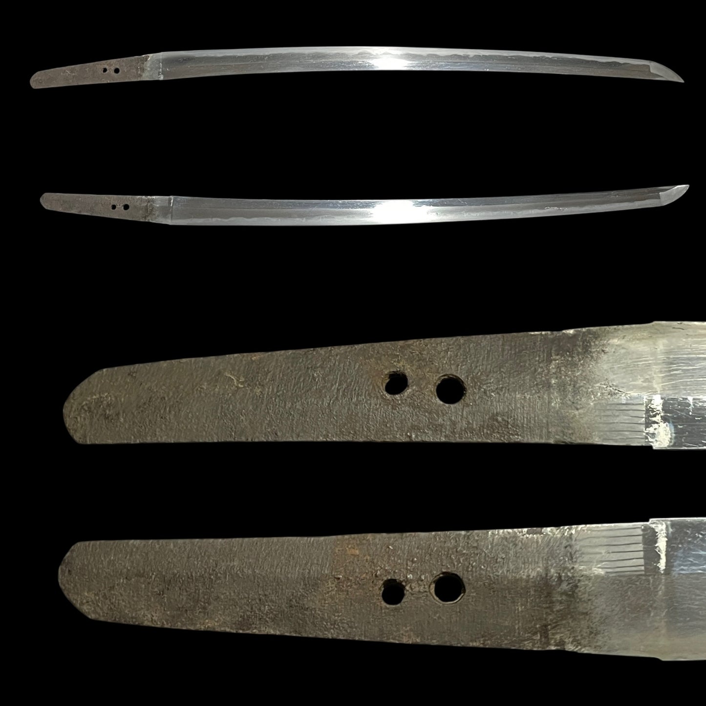 Long Wakizashi in Shirasaya, 虎目鞘 装飾巾木, Edo period mumei