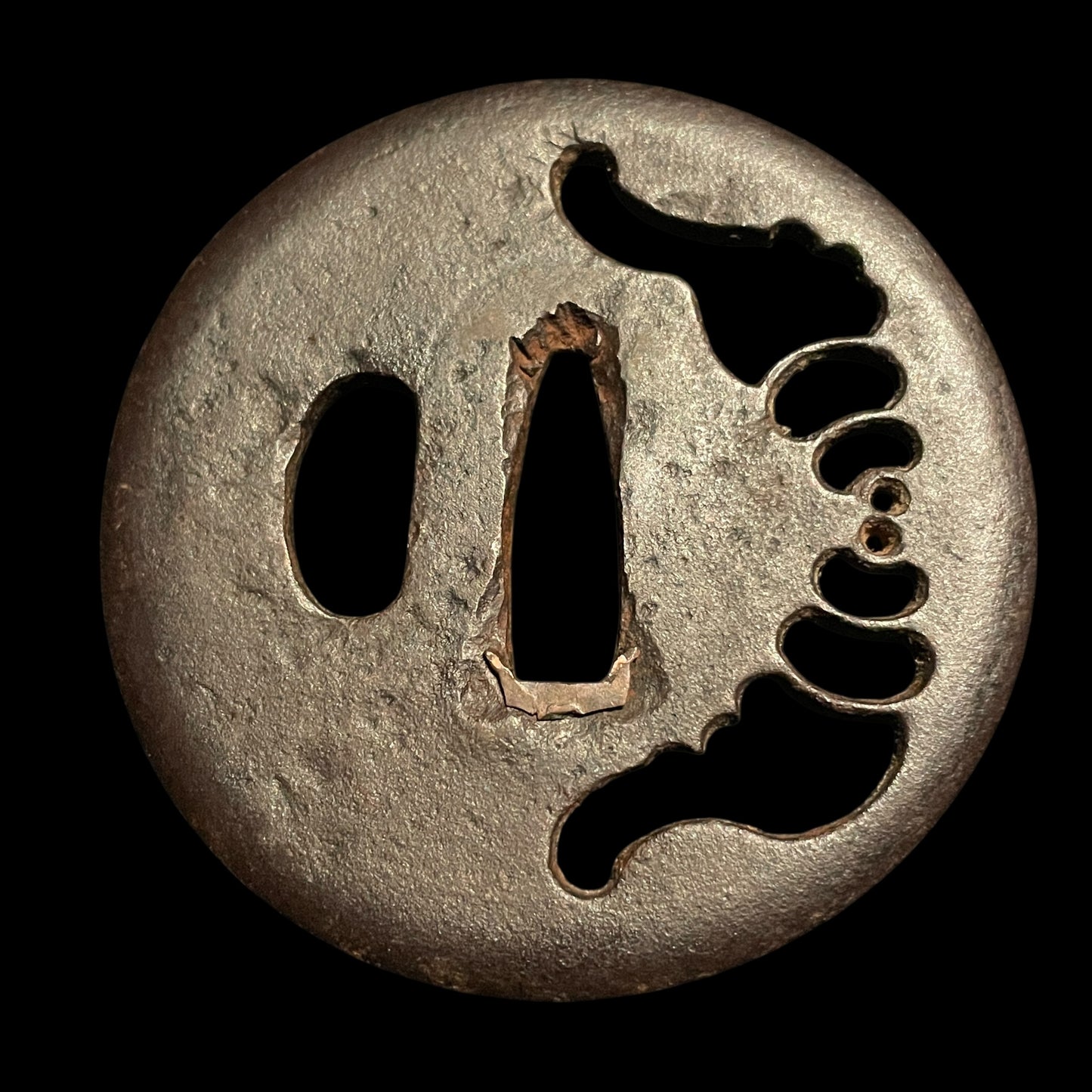 Shimosaka 下坂 Wakizashi, Mogarashi Soten 藻柄子宗典 signed Fuchikashira