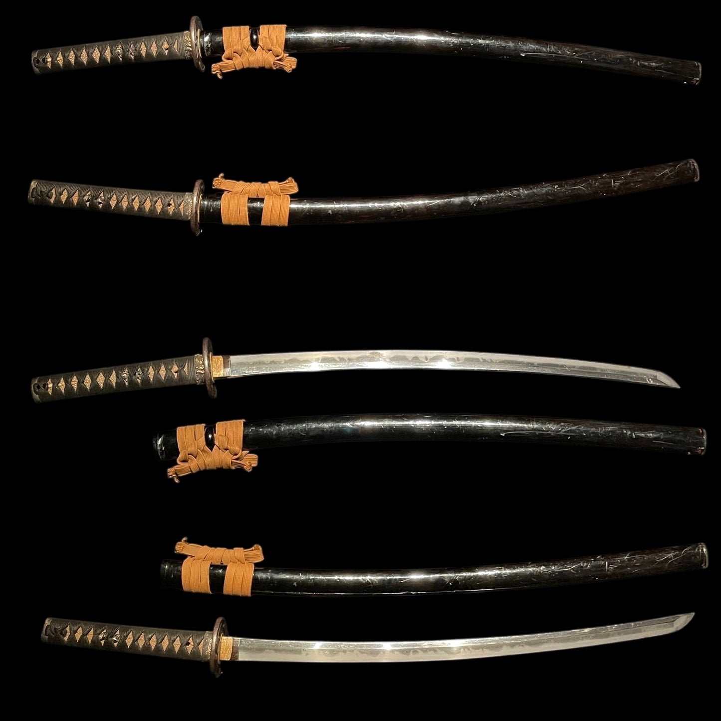 Midareba 乱刃 Long WAKIZASHI, Echizenju Shimosaka 越前住下坂 signed, Edo period