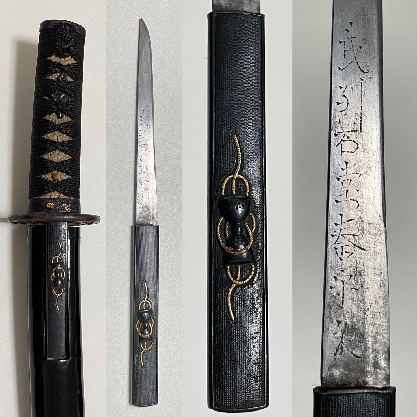 KANMURIOTOSHI 冠落とし TANTO, Kaneuji 兼氏 signed with KOZUKA, Muromachi period
