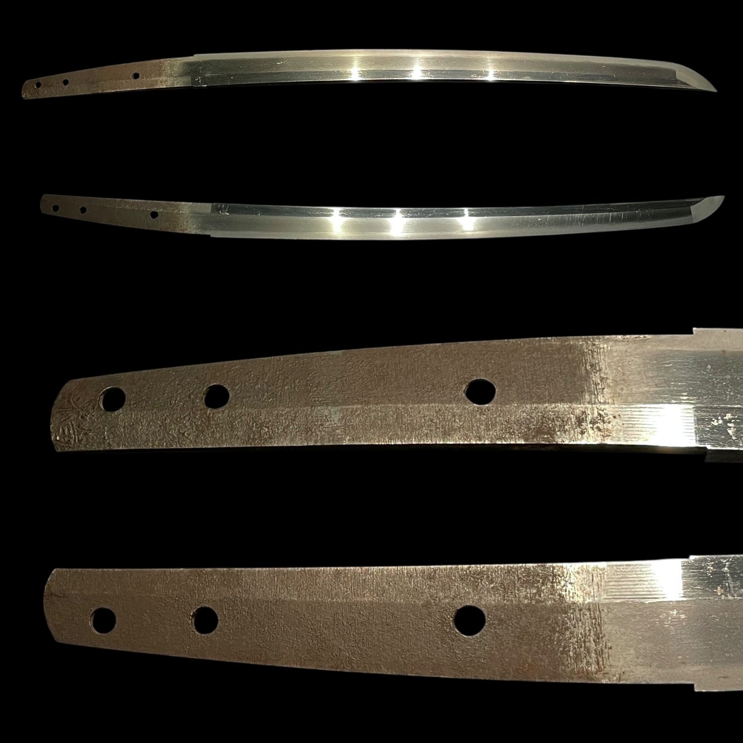 Hou 伯 signed WAKIZASHI, Raimon 雷紋 Kashira, Fuemaki-Zaya 笛巻鞘, Edo period