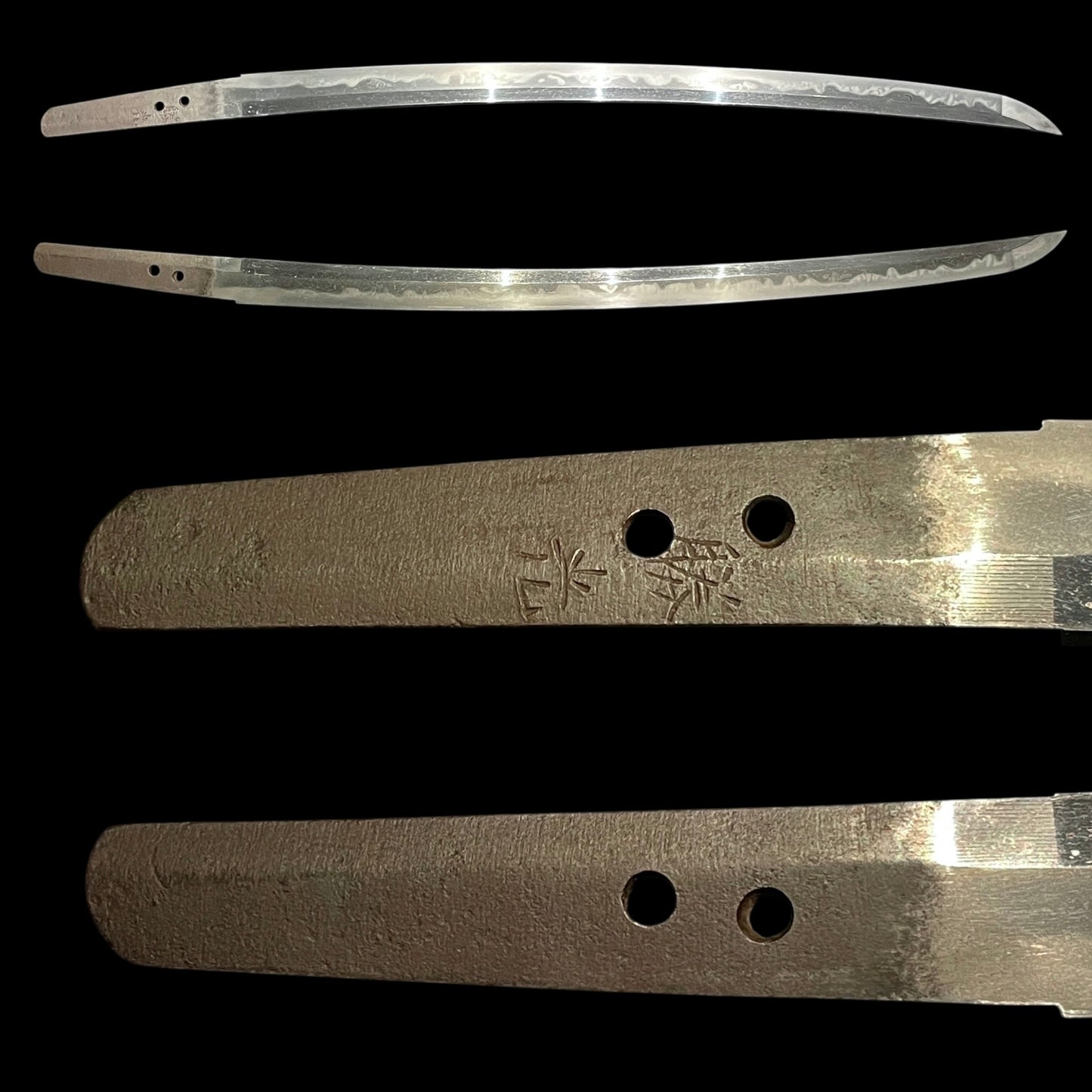 Amazing Hamon Long WAKIZASHI, Raden Koshirae 螺鈿拵, Katsumitsu 勝光 signed