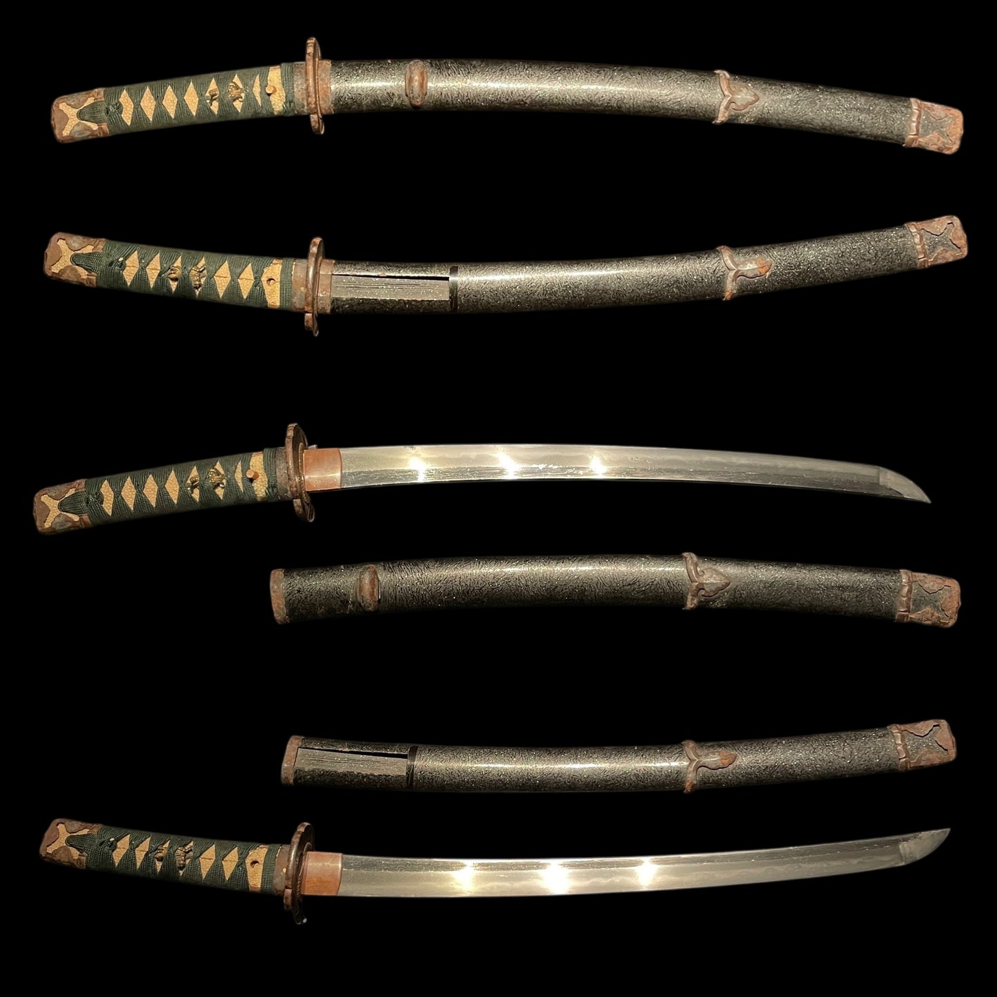 Handachi-Koshirae 半太刀拵 Wakizashi, Munemitsu 宗光 signed, Horse Menuki, Edo period