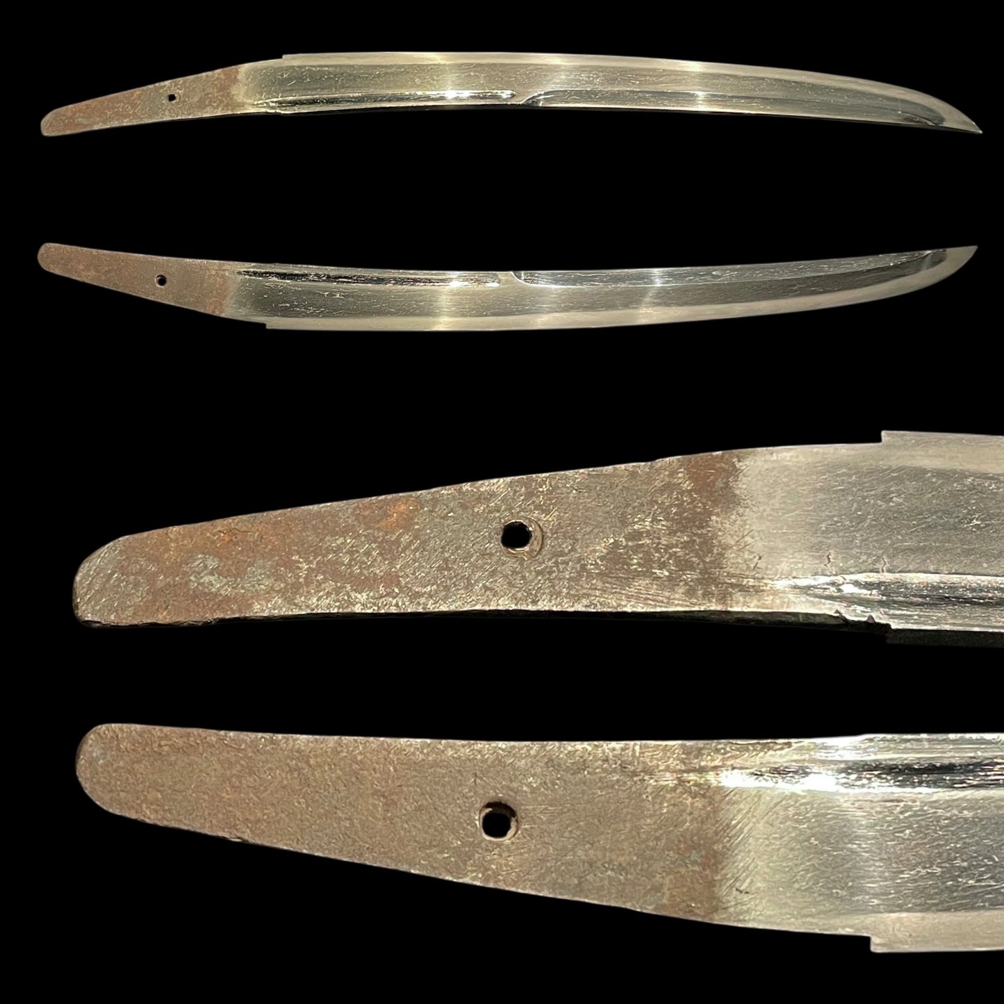 Rare style Unokubi-Zuukri 鵜首造 WAKIZASHI, Masame-Hada 柾目肌, Edo period mumei