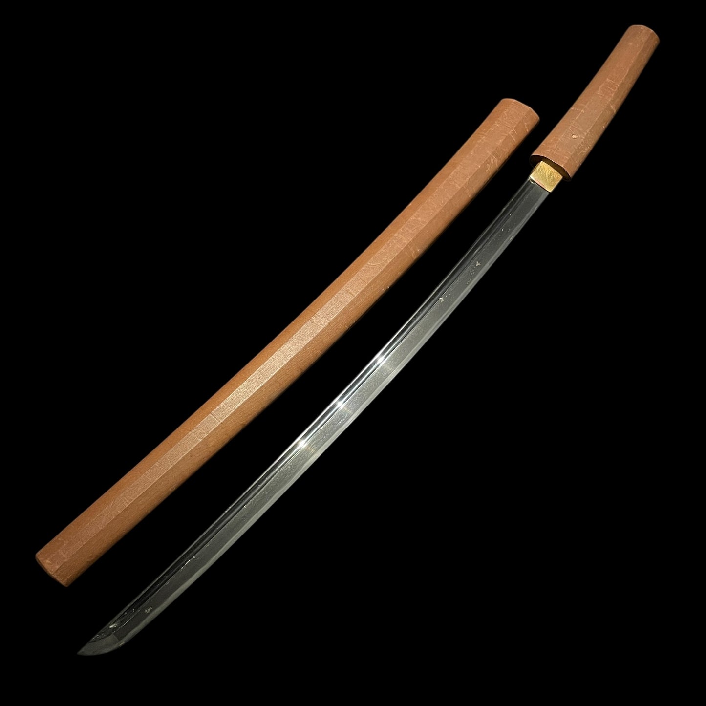 Kunishige 國重 signed Long WAKIZASHI, Bo-hi 棒樋 blade, Muromachi period