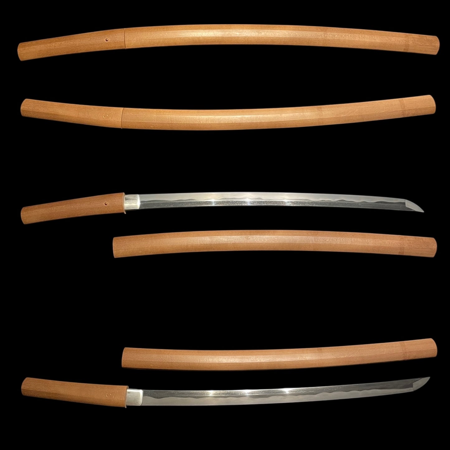 Wide Hamon Long Wakizashi, Edo period mumei, Nagasa 542mm(21.34in)