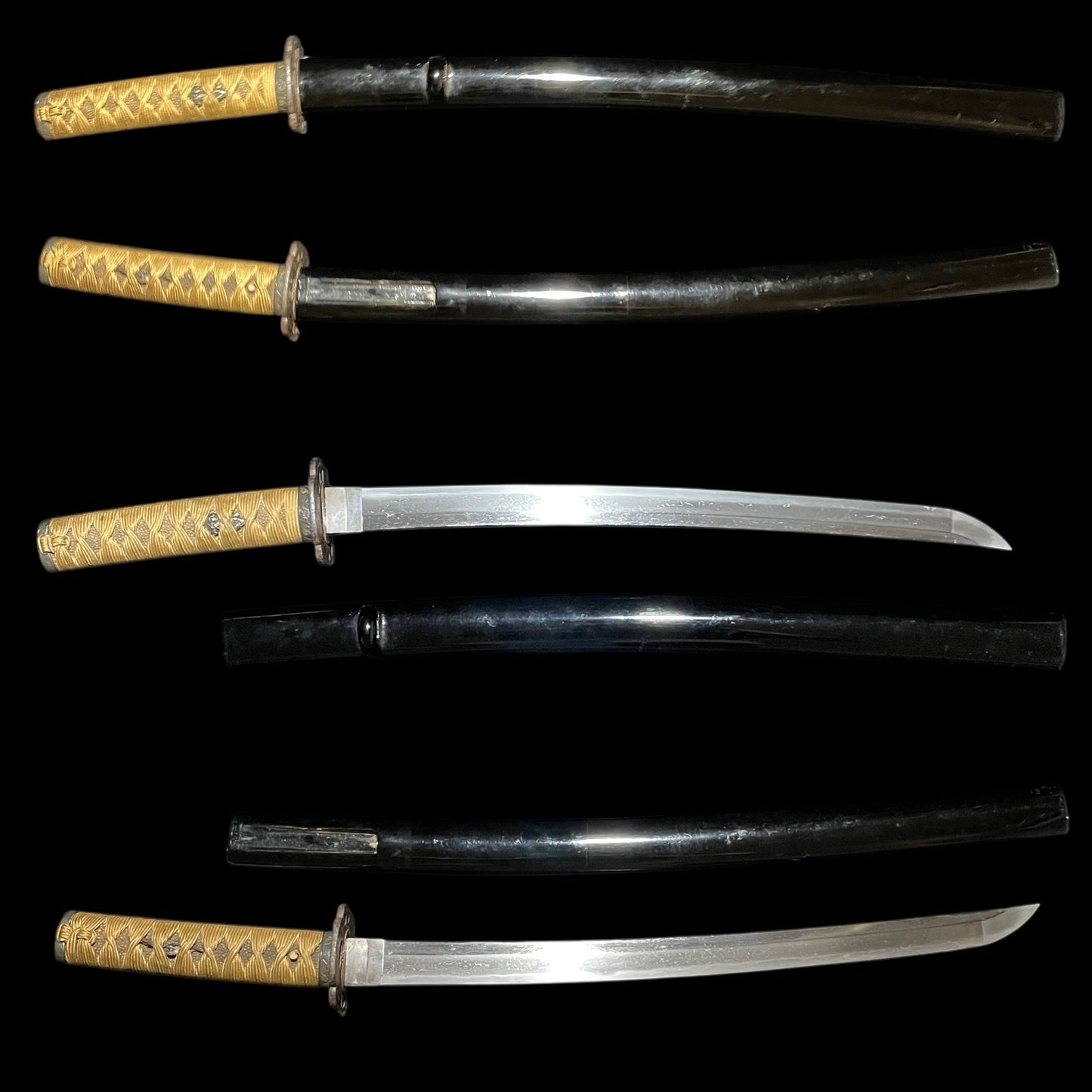 Izumikoku Masakage signed Wakizashi, Aoi Fuchikashira, Signed Tsuba, Edo period