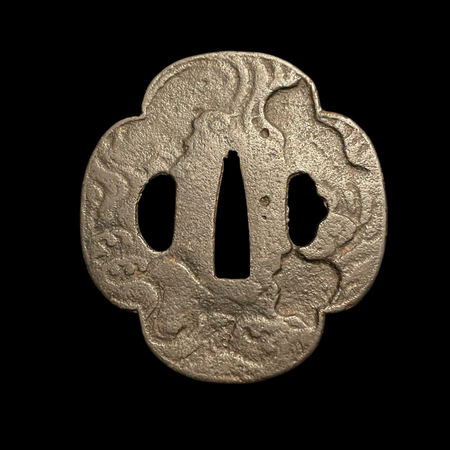 Midareba 乱刃 Long Wakizashi, Heavy blade, Horse Menuki, Edo period mumei