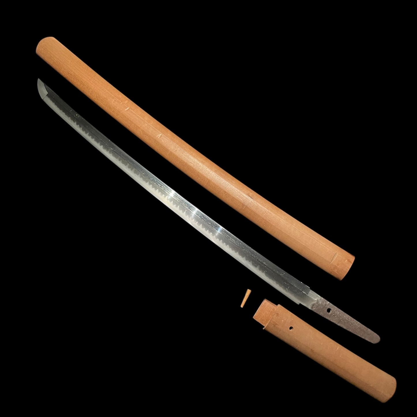 Ganmaku Ujinobu 岩捲氏信 signed Rugged Long WAKIZASHI in Shirasaya